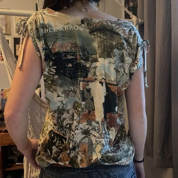 off the shoulder graphic concepts tank top - Picture 2 of 6